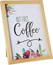 Lowha But First Coffee Roses Wall Art With Pan Wood Framed Ready To Hang For Home, Bed Room, Office Living Room Home Decor Hand Made Wooden Color 23 X 33Cm By Lowha
