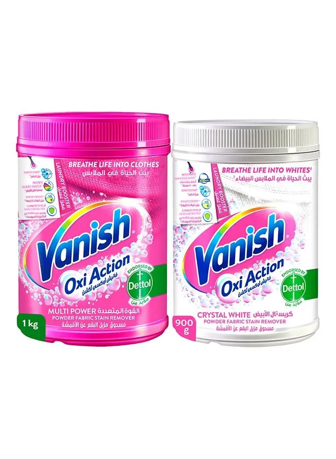 Vanish Laundry Stain Remover Pink Powder And White Powder Multicolour 1kg+900gkg