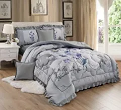 Sleep night medium filling comforter set, 6 pcs, multicolour, king size, floral-7