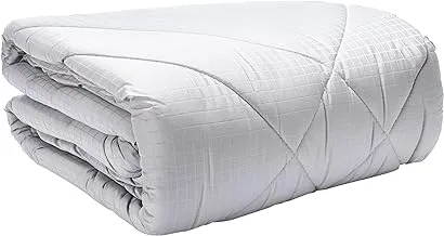 Hotel Linen Klub 4Pc Single Comforter Set, 100% Cotton Dobby Box Sateen, 250Gsm Soft Fiber Filling, 160 X 240 Cm, Silver