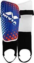 Nivia Speedy with Ankle Adjustable Shin Guard for Youth and Adults (Blue, Large) | Hard shell with eva cushion | for Football Games Matches, Training | Light Weight & Breathable