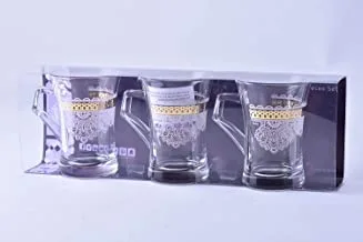 Wisteria Glass Mug set Ruffles Gold Copper/3PCS
