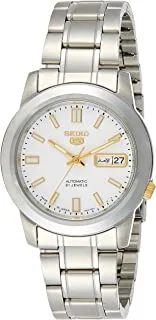 Seiko 5 Automatic Men's White Dial Stainless Steel Band Watch - Snkk07J1