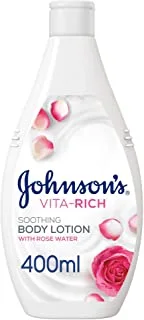 لوشن جونسون للجسم - Vita-Rich ، ماء الورد الملطف ، 400 مل