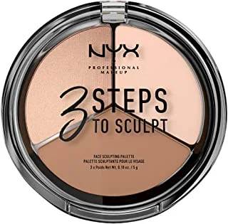 NYX Professional Makeup 3 Steps to Sculpt Face Sculpting Palette, Fair 01 3STS01