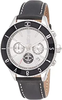 Just Cavalli Gents Just Duo Stainless Steel Watch Quartz Analog For Men In Genuine Leather Strap