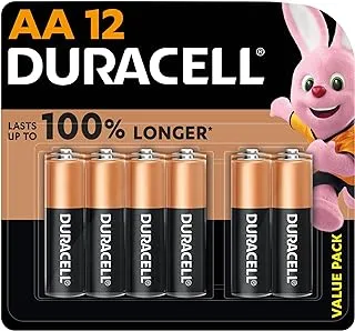 Duracell Type Aa Alkaline Batteries ,Pack of 12, Cooper & Black
