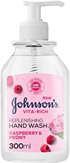 Johnson's Vita-Rich, Replenishing Hand Wash, Raspberry And Peony, 300ml