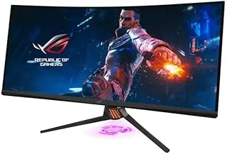 شاشة الألعاب ASUS ROG Swift PG35VQ Ultra-Wide HDR للألعاب مقاس 35 بوصة 21: 9 (3440 × 1440) قابلة للزيادة 200 هرتز (فوق 144 هرتز) ، 2 مللي ثانية G-SYNC ، أسود ، 90LM03T0-B02370