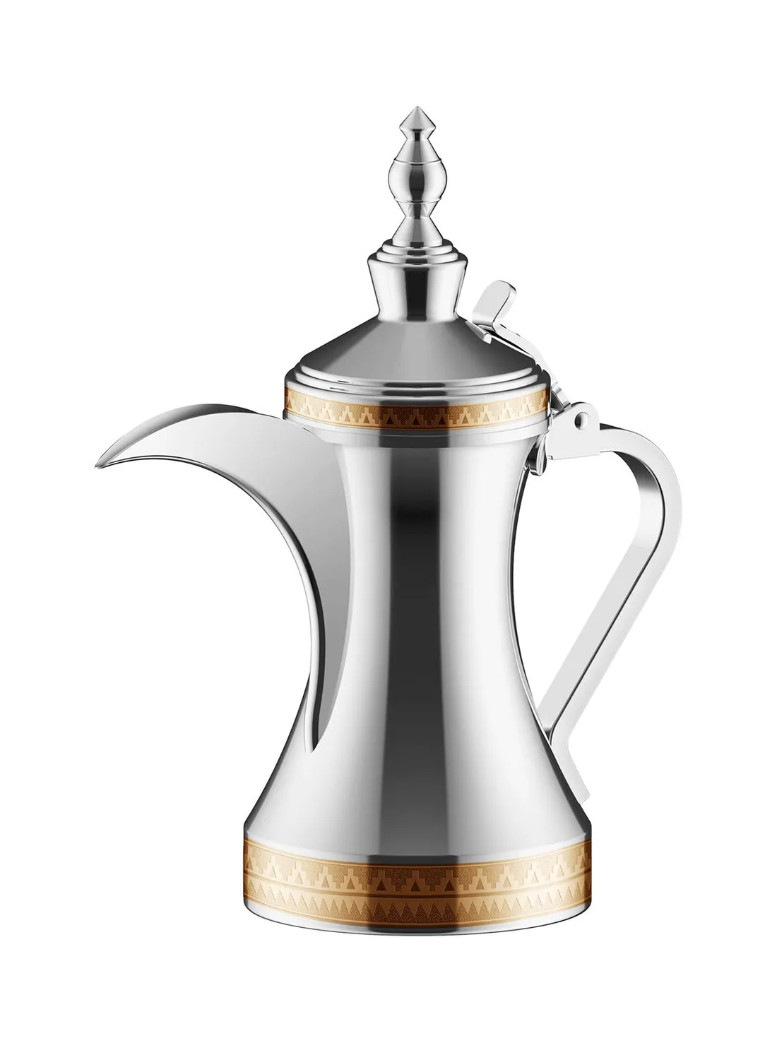 Alsaif Stainless Steel Arabic Coffee Dallah Chrome/Gold