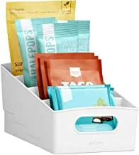Youcopia Kitchen Cabinetry Pantry Shelfin Packet & Snack Bin Organizer ، صغير ، أبيض