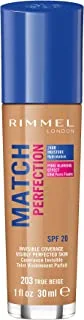 Rimmel London, Match Perfection Foundation, 203 True Beige, 30 Ml