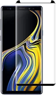 واقي شاشة من الزجاج المقوى لهاتف Samsung Galaxy Note 9 ذو حافة منحنية 5D و 9 H صلابة ومضاد للخدش ومضاد للكسر HD واقي شاشة شفاف