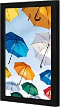 LOWHA color Umbrella Lot Wall art wooden frame Black color 23x33cm By LOWHA