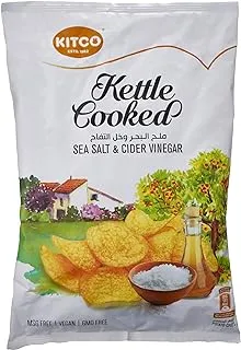 Kitco Kettle Cooked Sea Salt & Cider Vinegar Potato Chips, 150 G, Beige