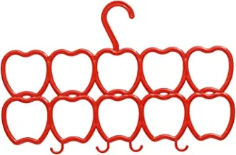 KUBER INDUSTRIES شماعات بلاستيكية بتصميم قلب من 10 دوائر للوشاح والشال وربطة العنق والحزام ومنظم خزانة الملابس (متعدد الألوان) ، 34 × 23 × 1 سم