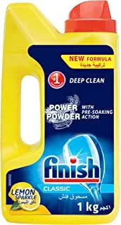 Finish Lemon Sparkle Dishwasher Detergent Powder With Pre-Soaking Action, 1 Kg