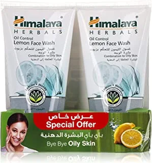 Himalaya Oil Control Lemon Face Wash Cleanses Your Face And Removes Excess Oil Without Over-Drying - 2 X 150ML