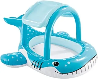 Intex Inflatable Pool Whale, Blue, 185 X 211 X 109 cm, 57125, Black, Whale Shade Pool, 6941057407678