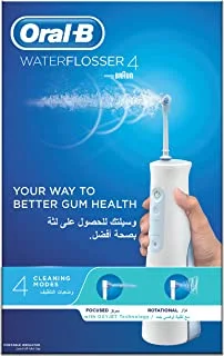 Oral-B Aquacare Water Flosser 4 جهاز الري اللاسلكي مع 4 أوضاع تنظيف ، أبيض - MDH20.016.2