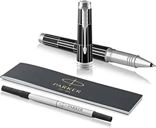 Parker Premier Premium Luxury Black Silver Trim| Rollerball Pen| Gift Box| 6896