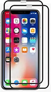 واقي شاشة Apple iPhone Xs MAX من الزجاج المقوى ، 2-Pack 5D واقي شاشة مضاد للخدش ومضاد لبصمات الأصابع لهاتف iPhone Xs MAX - أسود
