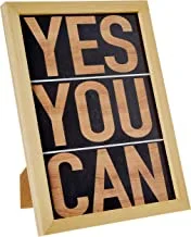 LOWHA Yes You Can Wall Art with Pan Wood framed Ready to hang for home, bed room, office living room Home decor hand made wooden color 23 x 33cm By LOWHA
