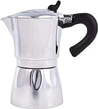 Kitchencraft World Of Flavours Italian Espresso Coffee Maker Six Cup With Clear Lid 300ml, Sleeved, Silver