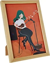 LOWHA city life singer Wall Art with Pan Wood framed Ready to hang for home, bed room, office living room Home decor hand made wooden color 23 x 33cm By LOWHA