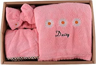 3-Pcs Bath Towel Set With Hair Band shower Cap