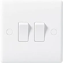 NEXUS White Moulded Double Light Switch 10AX 2way