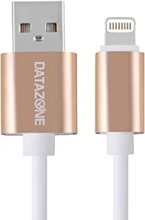 Datazone iPhone Round Cable Compatible with iPhone 11 Pro/11/XS MAX/XR/8/7/6s/6/Plus, iPad Pro/Air/Mini, iPod touch -1.2M DZ-WBIP120 (White-Gold), USB