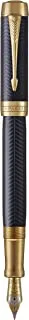 Parker Duofold Centennial Fountain Pen | Prestige Blue Chevron | Medium Solid Gold Nib | Black Ink And Convertor | Premium Gift Box| 8504, 1931370
