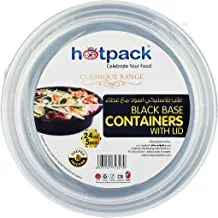 Hotpack Microwaveable Round Black Base Meal Prep Container With Clear Lid, Lunch Boxes 32 Oz 5 Pieces ' 5 Units