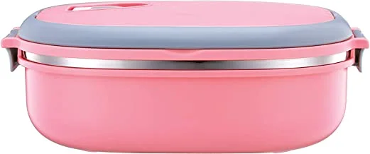 Royalford Stainless Steel Lunch Box Squarepink, Multi