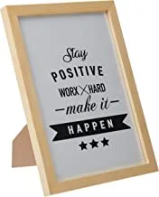 Lowha stay positive wall art with pan wood framed ready to hang for home, bed room, office living room home decor hand made wooden color 23 x 33cm by lowha, multicolor