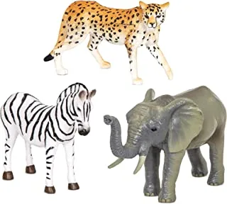 حيوانات الغابة تيرا (حمار وحشي وفيل وشيتا) ، متعدد الألوان