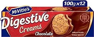 Mcvities Digestive Chocolate Creams Filled Biscuits, 12 X 100 G, Beige