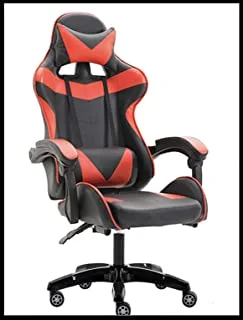 Yalla office gaming chair pc computer chair for gaming, for office, for students ergonomic lumbar back support pain relief (black & red), 808rednfr