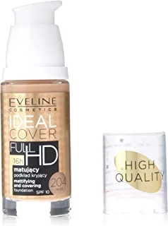 EVELINE IDEAL COVER FULL HD MATT AND COVERING FOUNDATION NO 204 NUDE 30ML