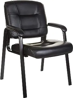 كرسي مكتب أمازون بيسيكس الكلاسيكي المصنوع من الجلد الصناعي مع إطار معدني - أسود