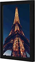LOWHA Low Angle Photo of Eiffel Tower Wall art wooden frame Black color 23x33cm By LOWHA