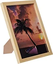 LOWHA beach-boat-coast-67566 Wall Art with Pan Wood framed Ready to hang for home, bed room, office living room Home decor hand made wooden color 23 x 33cm By LOWHA