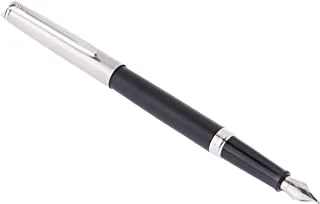 Waterman Hemisphere Essential Rollerball Pen| Matte Stainless Steel And Black Barrel With Chrome Trim| Ink Refill| Gift Boxed| 9924