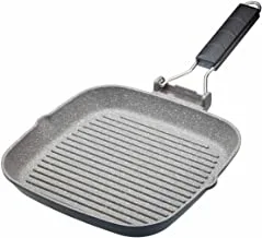 Kitchen Craft Masterclass Cast Aluminium Grill Pan, 24 cm Size