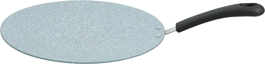 Prestige Speckled Granite 30 CM Concave Tawa | 3mm Thick Aluminium Base | Scratch Resistant Coating | Non Slip Bakelite Handles-Grey
