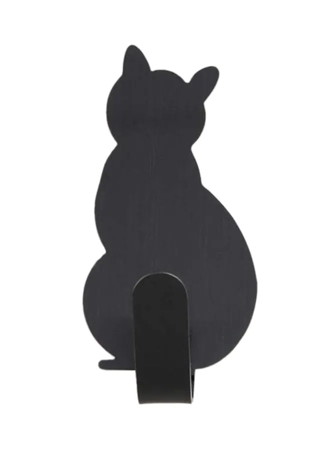 خطاف معلق على الحائط على شكل قطة من أمل أسود 15 × 10 × 2 سم