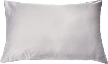 Deyarco Hotel Linen Klub Standard Pillowcase 2pc Set, 100% Cotton 250Tc Sateen Solid Dyed, Size: 50x75cm, Silver