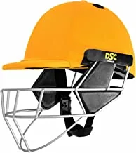 DSC Scud LITE Titanium Premium Cricket Helmet for Men & Boys with Neck Guard |Fixed Titanium Grill | Back Support Strap| Light Weight | Size : Large | Colour : Yellow |