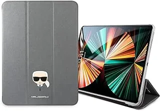 جراب Karl Lagerfeld PU Saffiano Karl Head Folio لجهاز iPad 11 بوصة - فضي